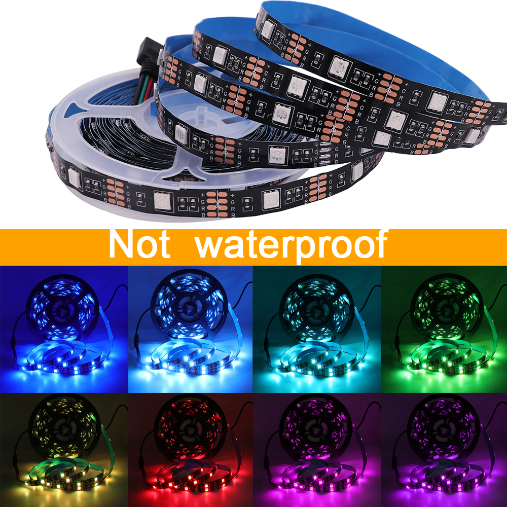 Dc%205v%205050%20Rgb%20Led%20Strip%20Usb%20Power%20Remote%20Control%205m%2010m%20Lights%20Tape%20Tv%20Backlights%20Holiday%20Decoration%200.5/1/2/3m%20Black%20-%20Image%205