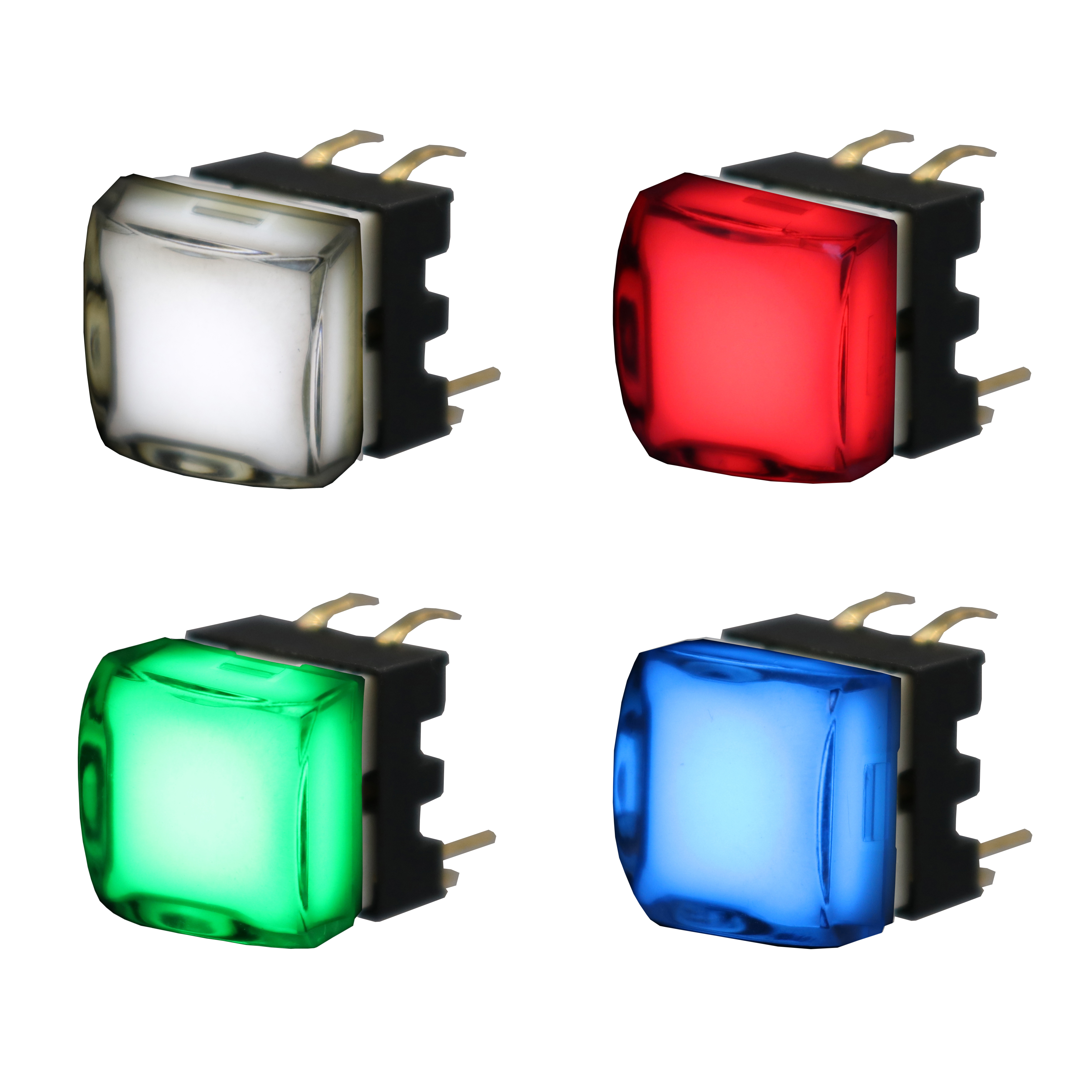 【TopazTrove】1Pcs TS26 12mm Square Transparent Cover With Led Light Momentary Push Button Switch. 