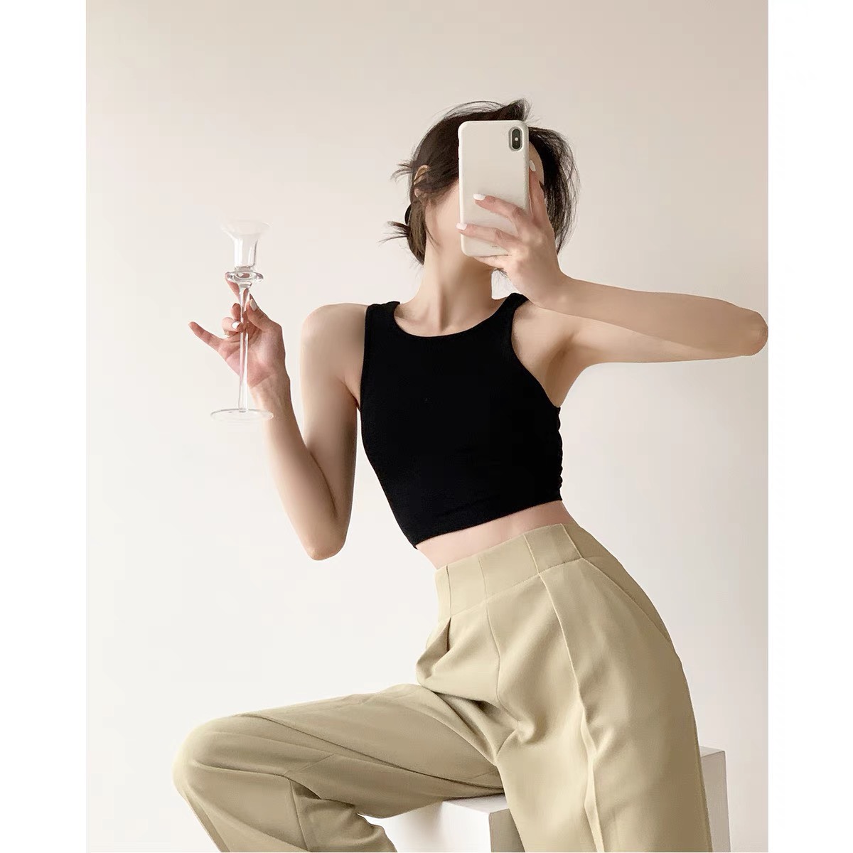 Áo Basic Croptop Thun Gân Body - LEISE