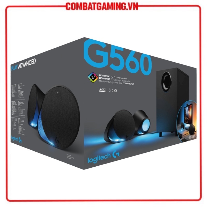 Loa Máy Tính Logitech G560 LIGHTSYNC RGB (Bluetooth 4.1/Subwofer Buff)