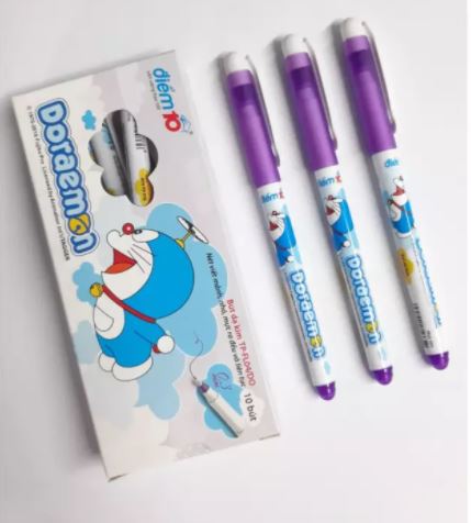 Bút dạ kim mực tím điểm 10 Doraemon TP- FL04/DO