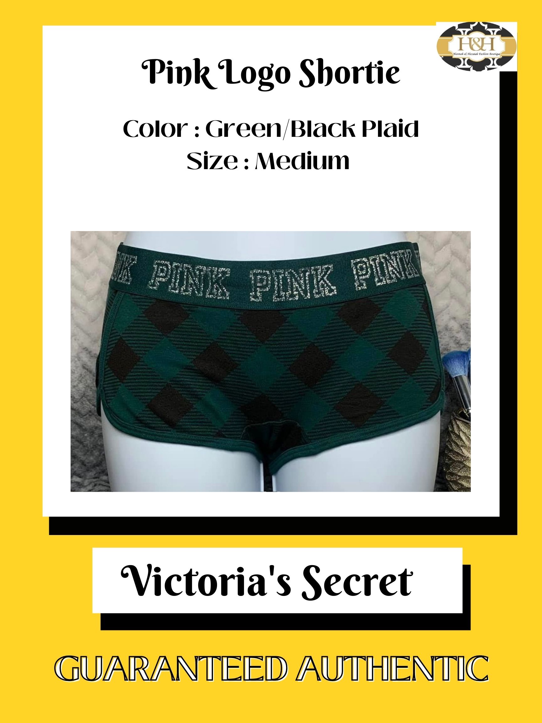 🇺🇸Authentic Victoria's Secret PINK Logo Shortie Underwear/Panty Available  in Medium Fits Waist 28 - 29