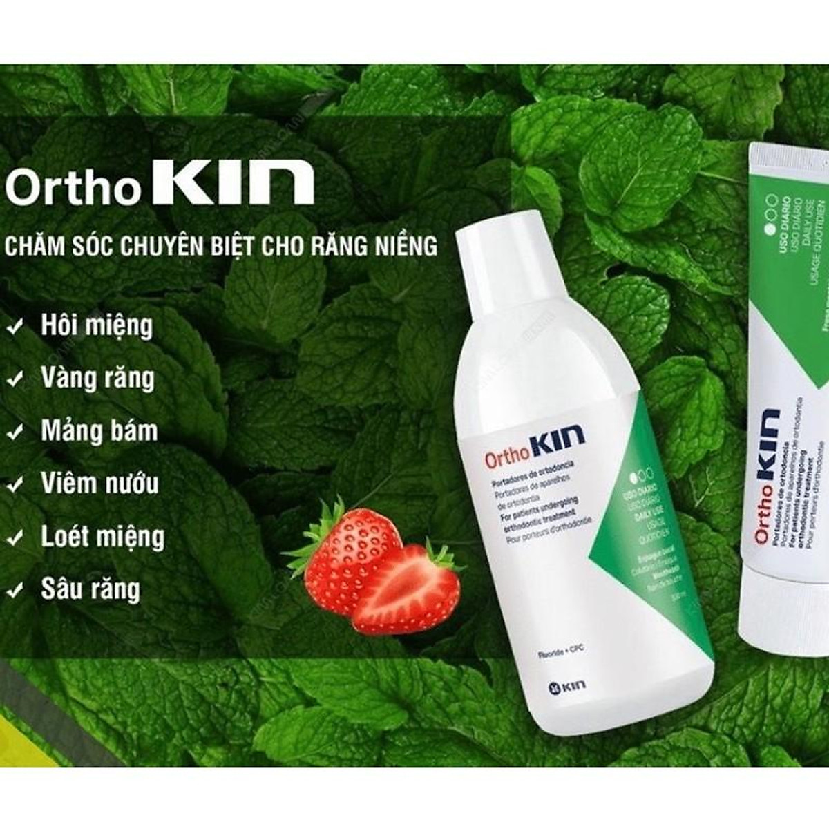 Nước súc miệng cho răng niềng Ortho Kin 500ml