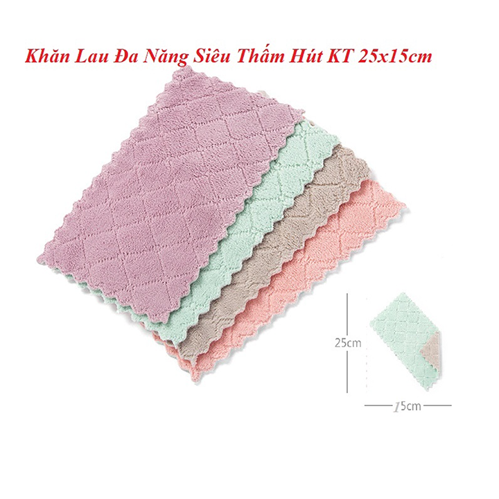 Khăn lau đa năng bếp, bát đĩa, cốc chén thấm nước - 1 cái