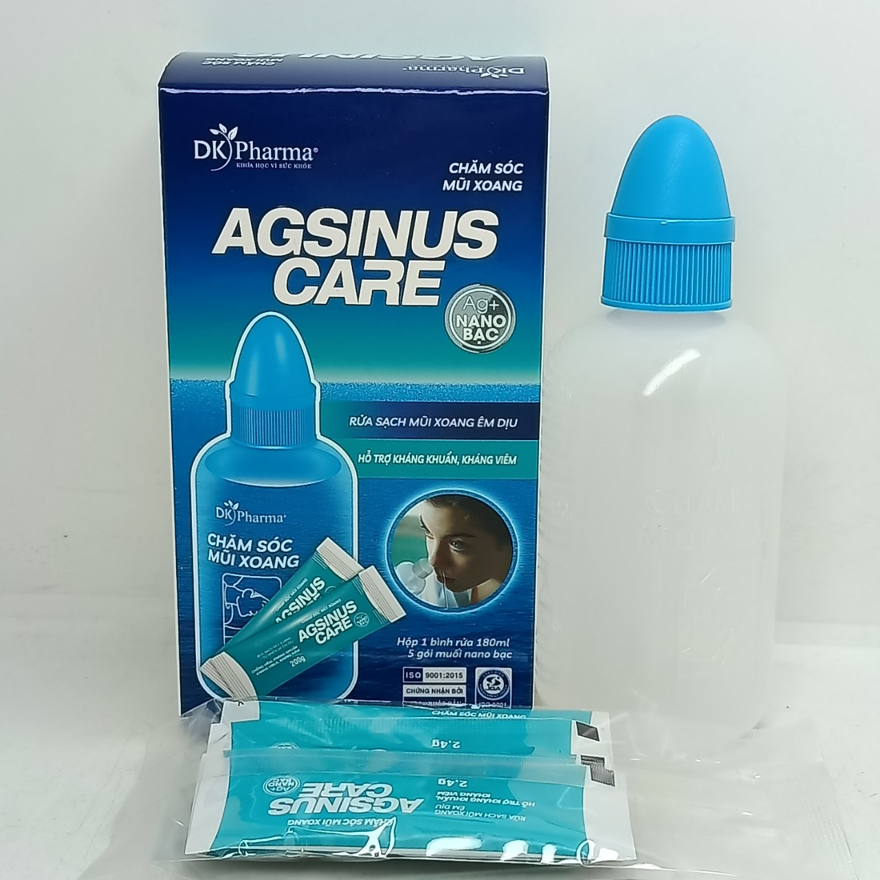 Bình rửa mũi Agsinus Care - Bình kèm 5 gói muối