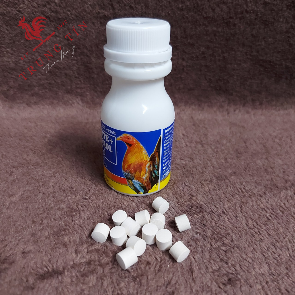 Lọ 100 viên (cung cấp canxi cao cấp Philippines) Calcium Lactate + Cholecalciferol (Vitamin D3) thuốc gà đá