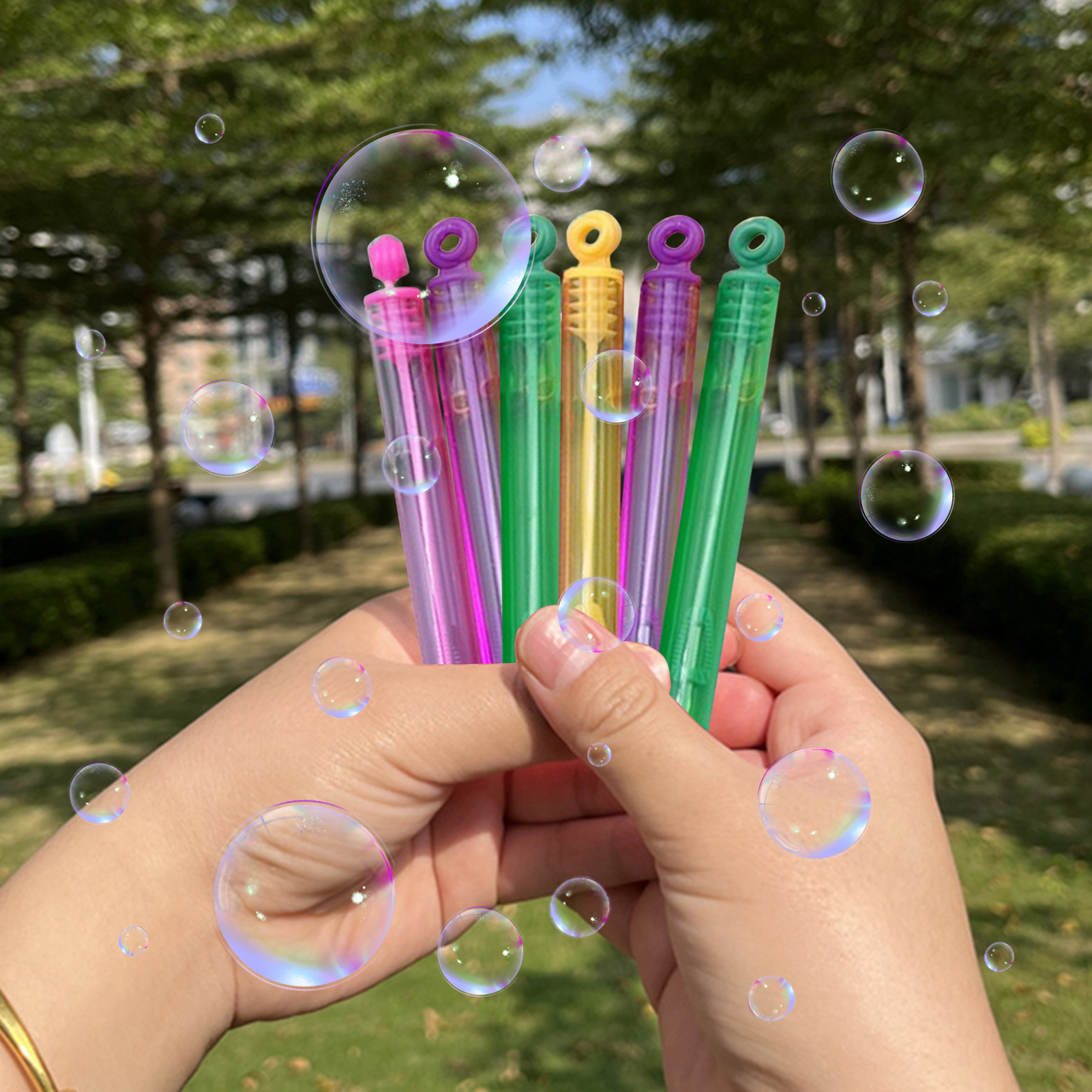 Anime Bubble Maker Toy Kids Bubble Wand Colorful Clear Bubble Blower Stick Toy Fun Outdoor Handheld Bubble Maker for Toddlers Perfect Christmas Gift for Boys and Girls 12/24/36/72pcs