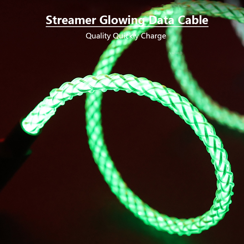 DISOUR NEW 20W Fast Charging Cable RGB Type-C Micro Lightning Flow Luminous Data Cable USB C Micro-USB Ios Fast Charging for i Phone Xiaomi Samsung Huawei Oppo Vivo
