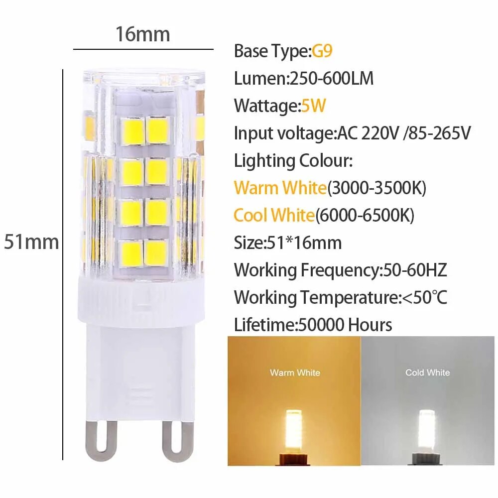 LED Bulb E14 G4 G9 Corn Light Bulb 220V 5W Spotlight Energy-saving Small Light Bulb