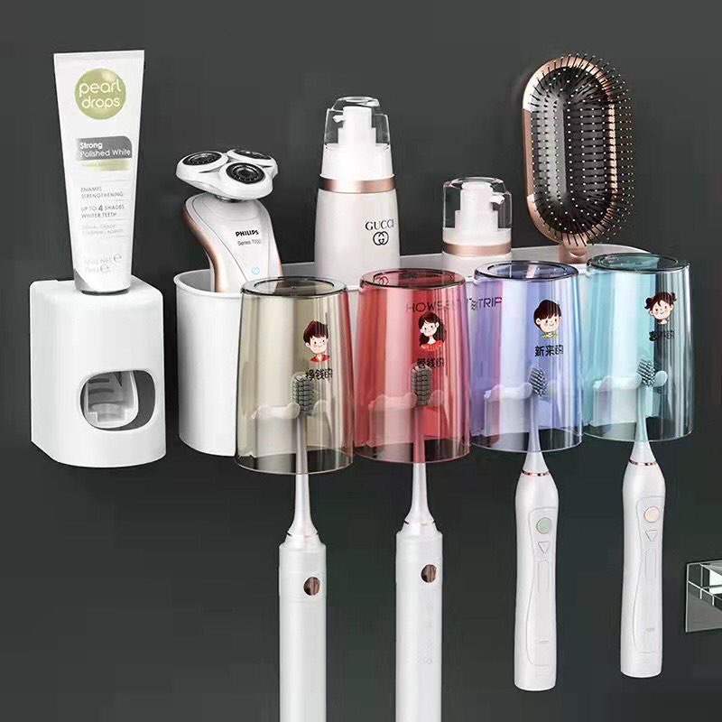 Toothbrush & Toothpaste Holder with 4 Cups Lazada PH