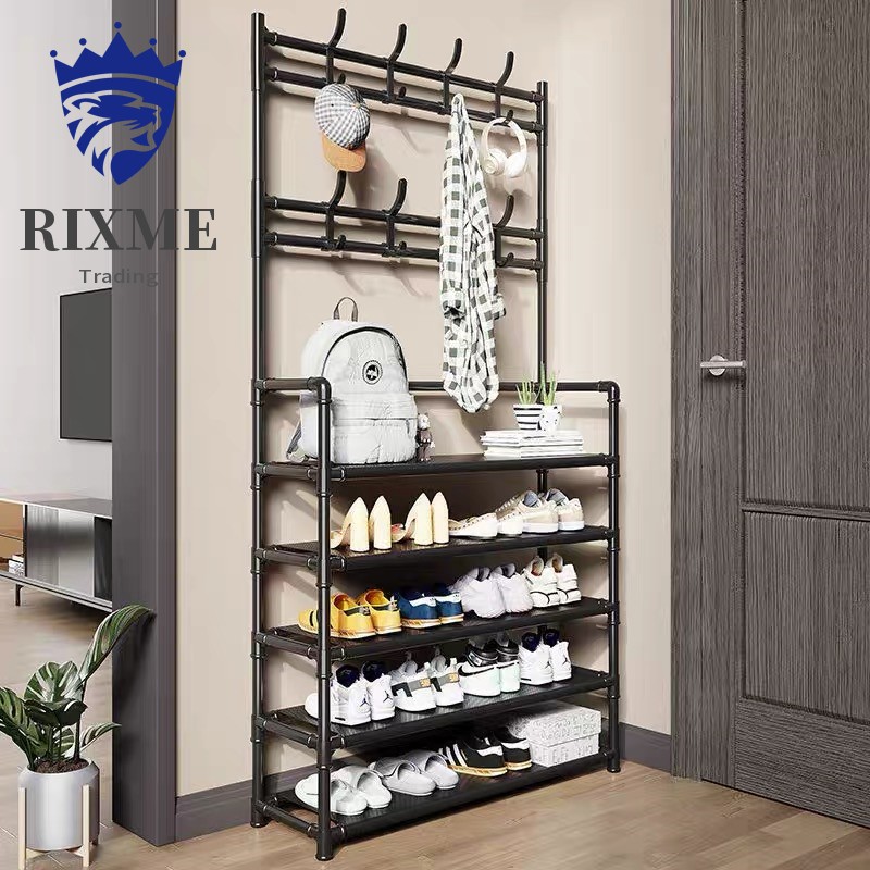 1pc Simple Shoe Rack With Hanger & Hat Rack For Home Entrance