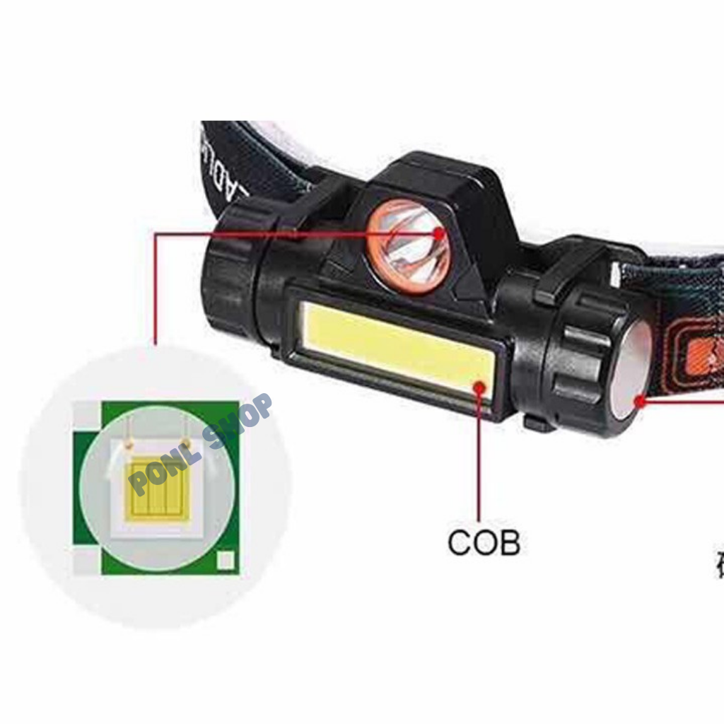 [HCM] Đèn pin đội đầu siêu sáng đèn câu cá 2 bóng cực sáng