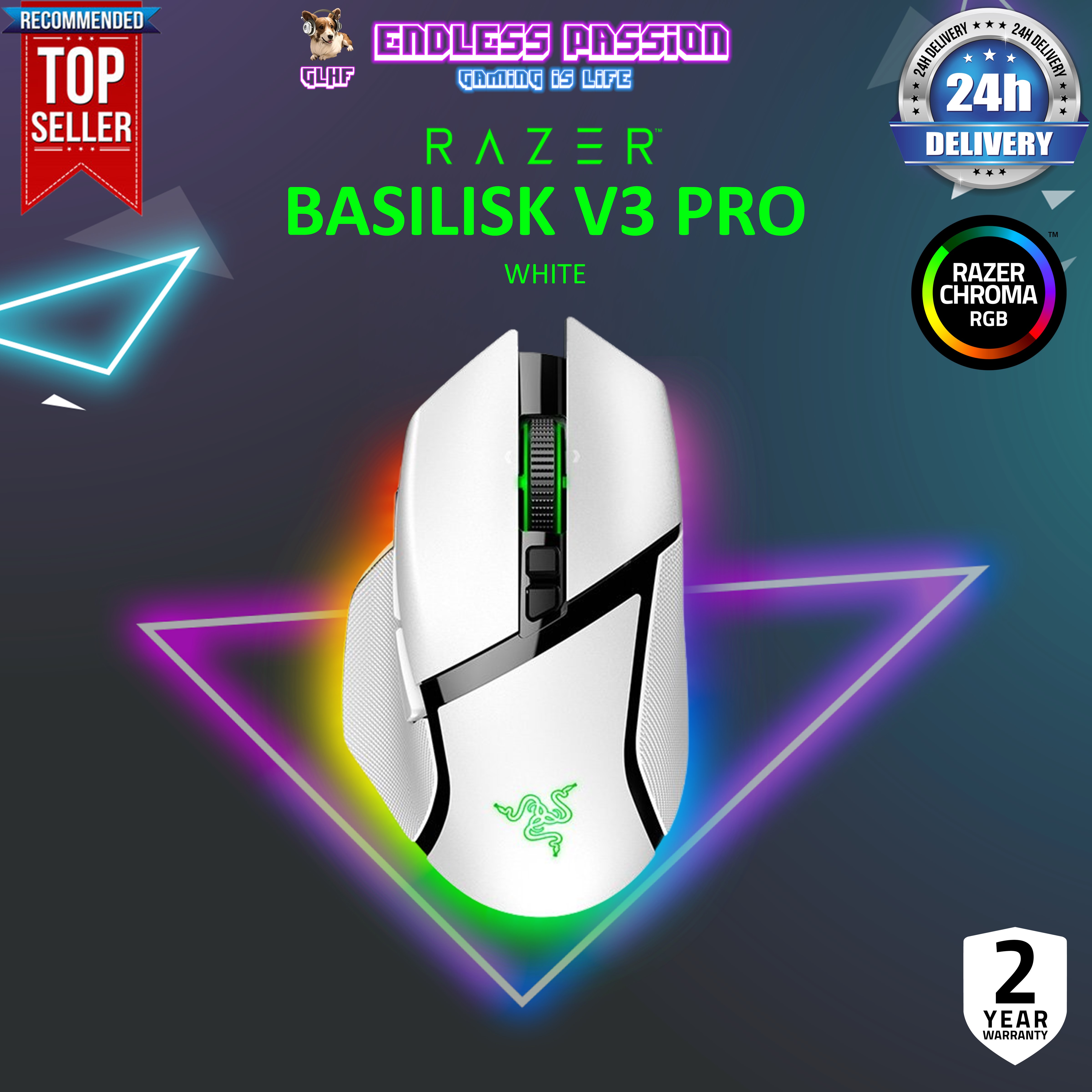 Razer Basilisk V3 Pro Ergonomic Wireless Gaming Mouse - Optional