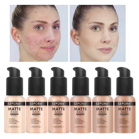【BEAUTYBIGBANG】30ml Face Matte Liquid Foundation Base Makeup Oil Control 24 Hours Lasting Concealer Full Coverage Waterproof Contour Makeup