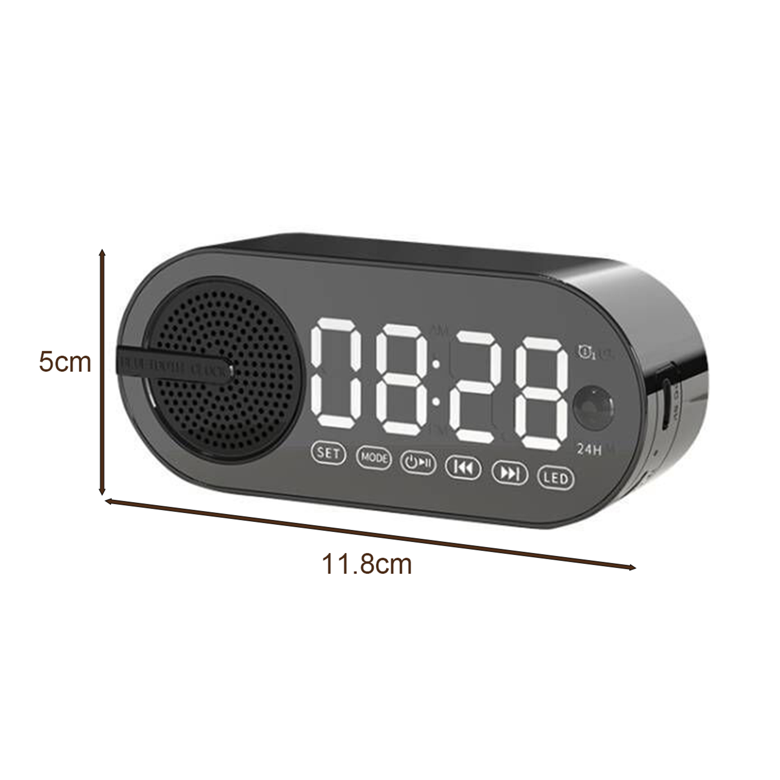 Wireless Speaker with Stereo Structure Speaker with Immersive Sound Experience Portable Wireless Speaker with Mirror Clock Immersive Sound Enhanced Bass Bluetooth 5.0 Speaker