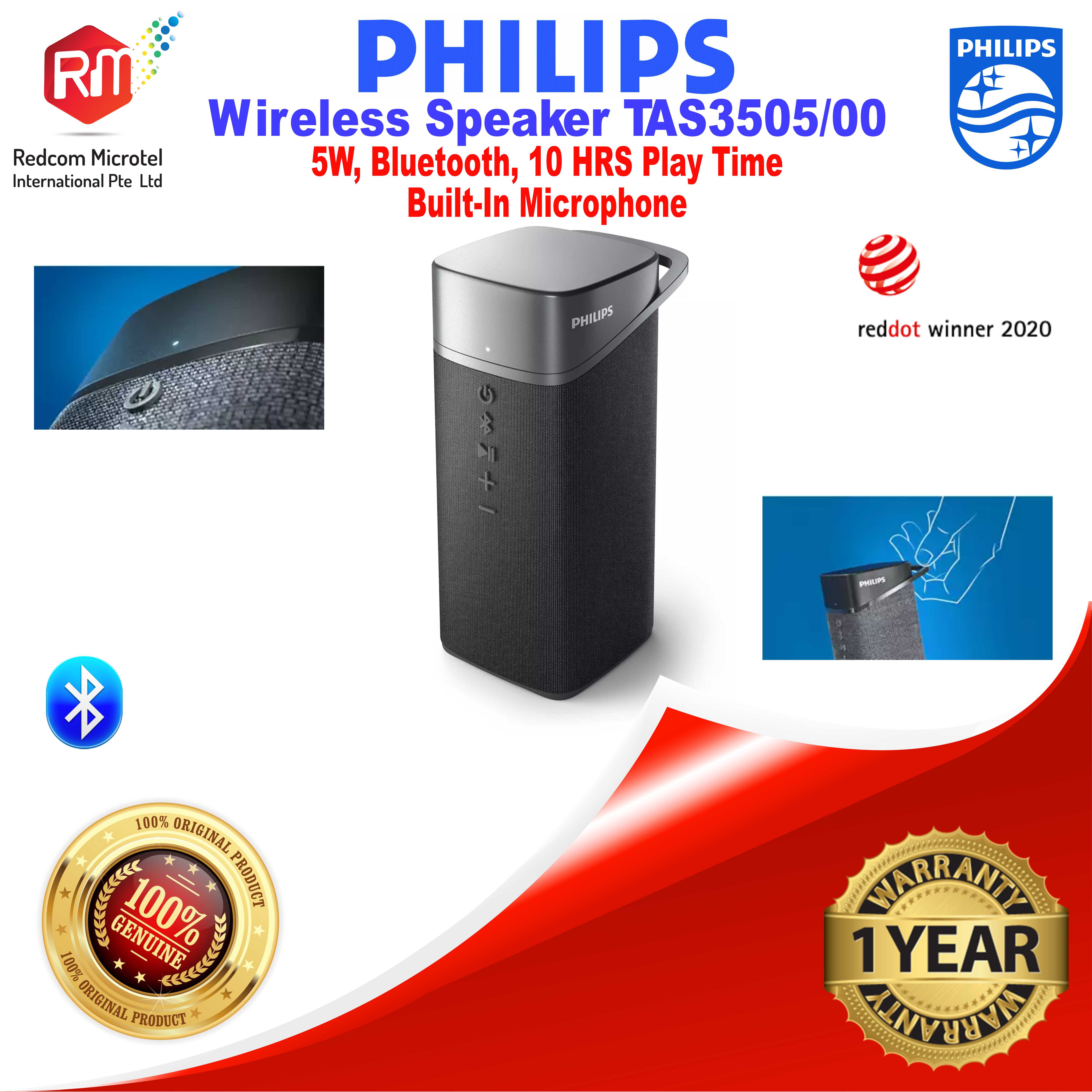 Philips Wireless Bluetooth Speaker Tas3505 00 5w 10 Hrs Play Time Built In Microphone Call Management Ipx7 Water Resistance Reddot Winner 2020 Lazada Singapore
