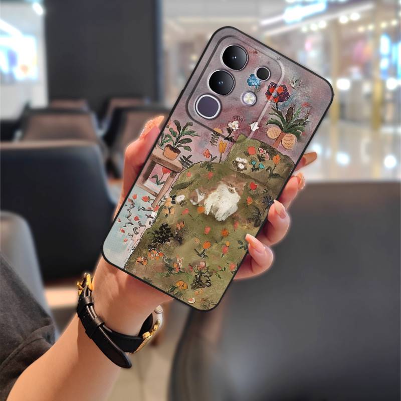 Anti-knock Waterproof Phone Case For VIVO Y29 4G/T4X 5G/Y300T Back Cover flower Phone Pouch Anti-dust Cute TPU Full wrap. 