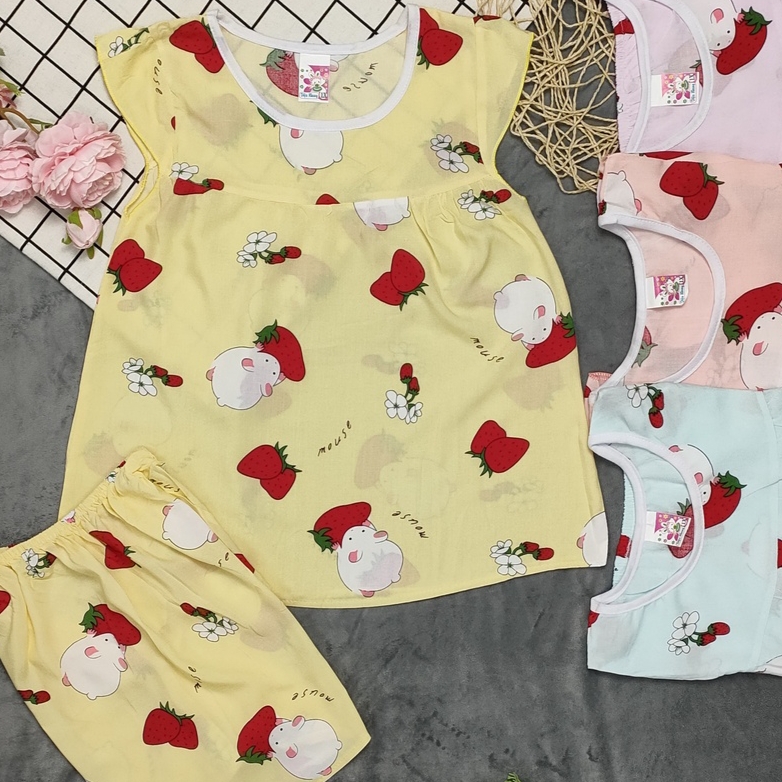 bộ bé gái ngắn chất vải tole lanh 123