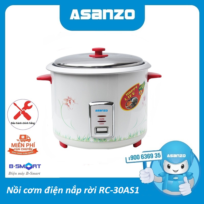 Nồi cơm điện nắp rời asanzo rc-30as1 3 lít