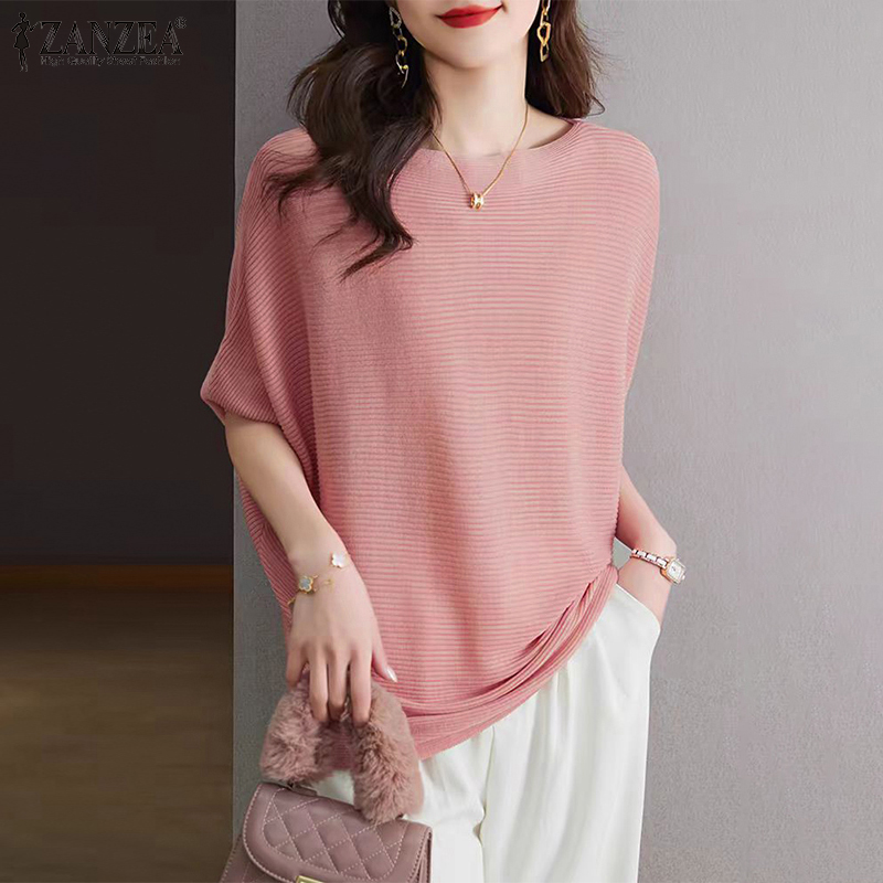 %E3%80%90Trending%E3%80%91%20ZANZEA%20Korean%C2%A0Style%20Women's%20Blouse%20Summer%20Casual%20New%20Fashion%20Batwing%20Sleeve%20O-Neck%20Loose%20Solid%20Top%20-%20Image%202