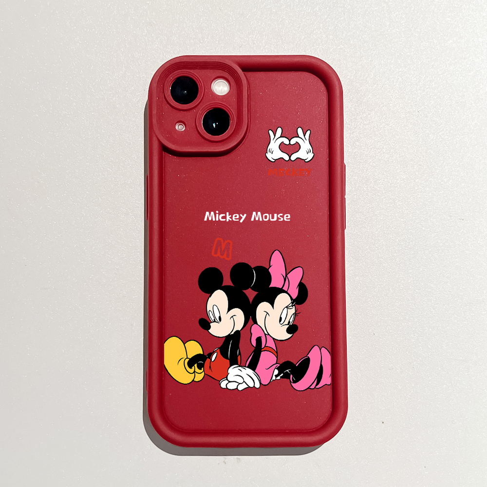 ZCSIBORUI for Redmi Note 13 Pro Plus Note 13 Pro 5G Note 13 5G Back Cover Cute Cartoon Mickey and Minnie Hand in Hand Pattern Soft Camera Protection Rubber Square Ladder Phone Case. 