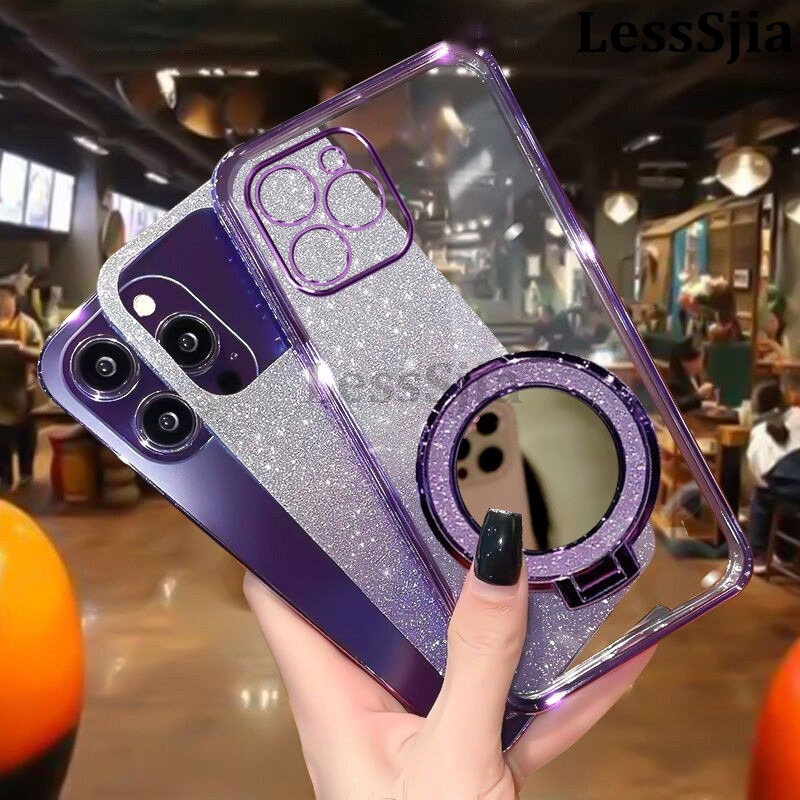 Phone%20cover%20Honor%20X6C%20Back%20case%20with%20Makeup%20Mirror%20Holder%20Stand%20Luxury%20Shiny%20Gradient%20Plating%20Glitter%20Slim%20for%20Honor%20X6C%20Phone%20cases%20-%20Image%205