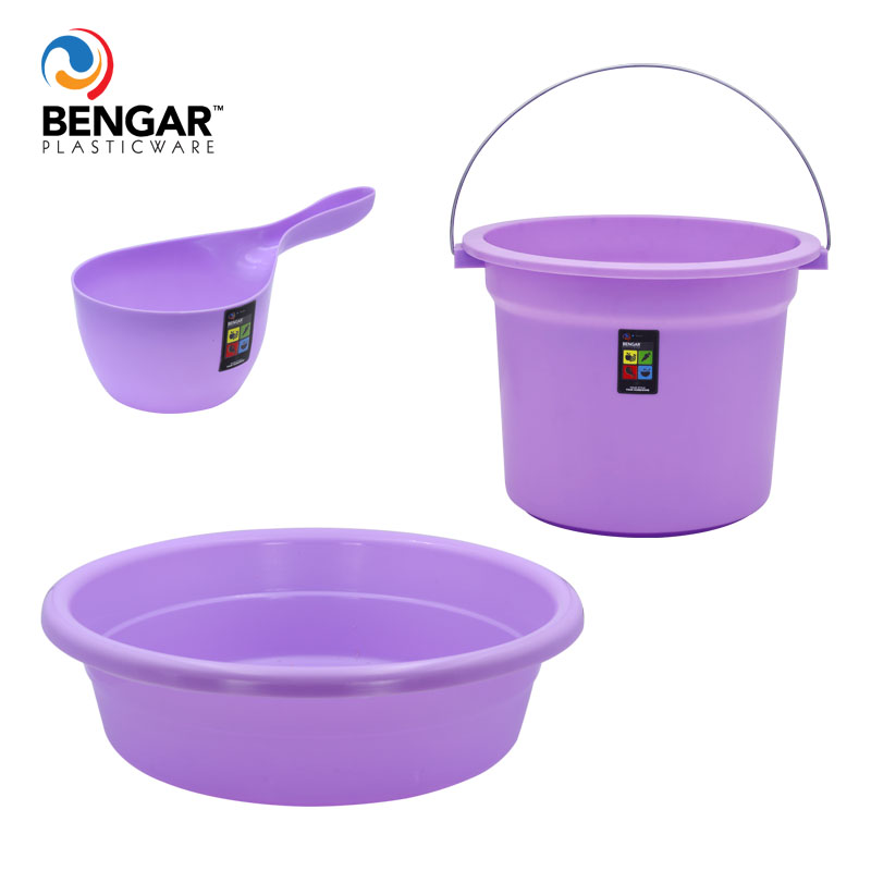 set basin Pail water dipper timba tabo at timba plastic bucket bathroom