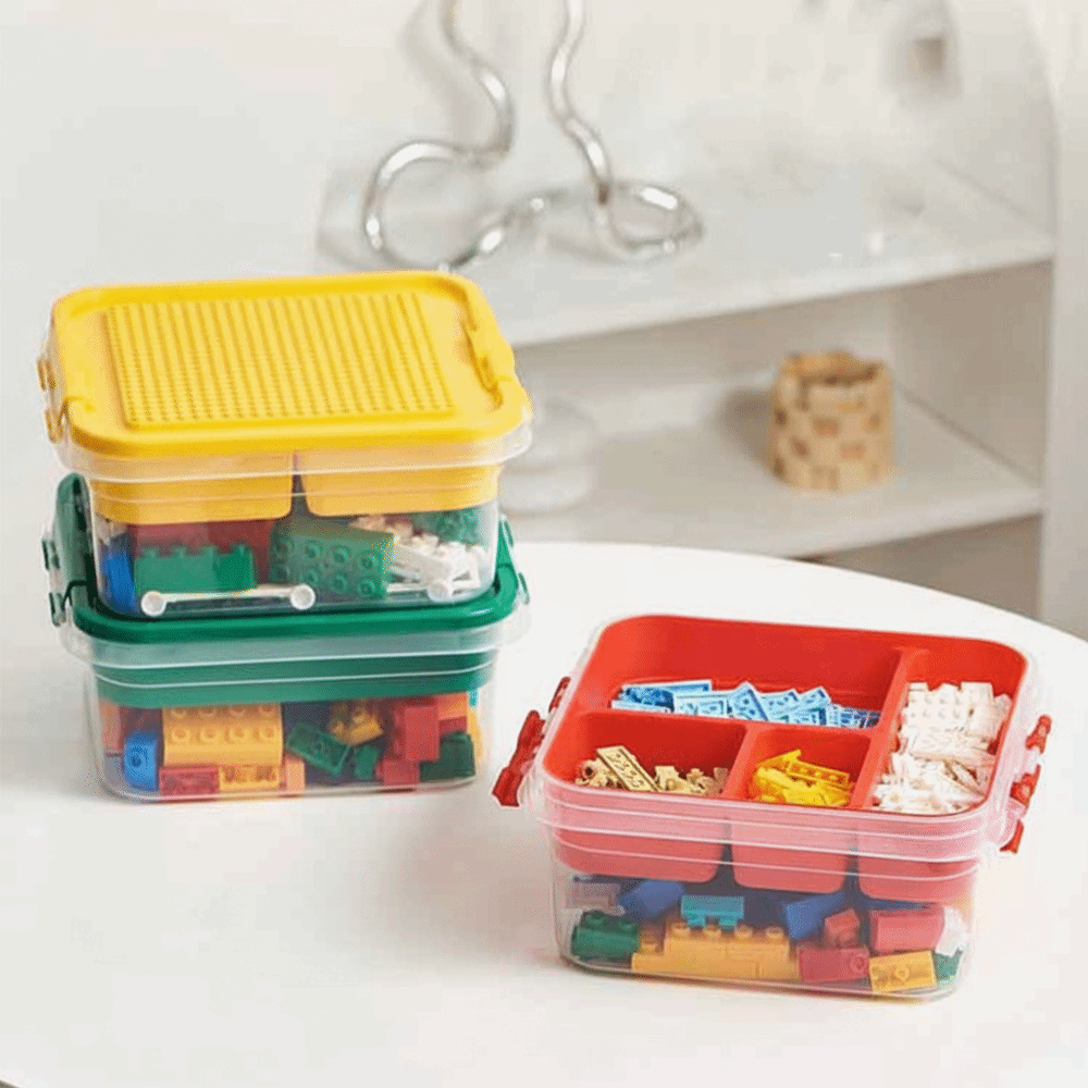 Large Capacity Stackable Building Blocks Storage Box Transparent Double ...