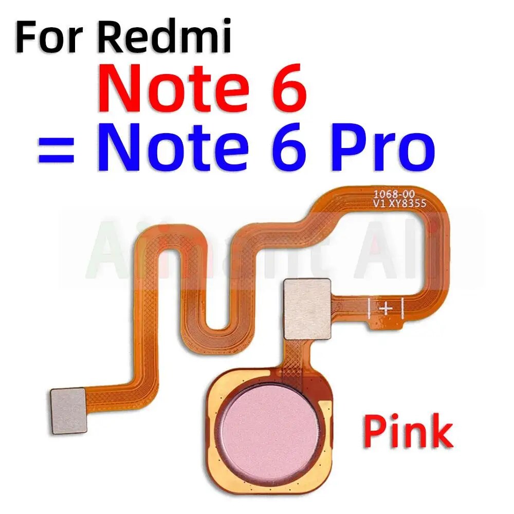 AiinAnt For Xiaomi Redmi Note 6 Pro Plus Prime Home Button Back Touch ID Finger Scanner Fingerprint Sensor Flex Cable. 