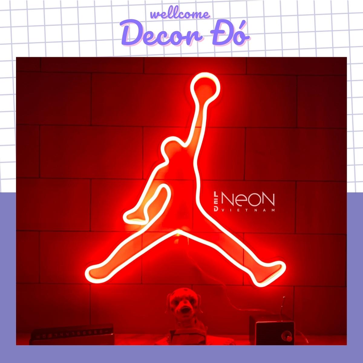 Đèn Neon , Jordan , Size 35x33cm , tặng Miếng Dán , tặng ADAPTER , tặng 1,5m Dây Điện Tàng Hình
