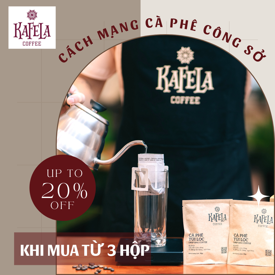 Cà phê phin giấy túi lọc Kafela Drip Coffee