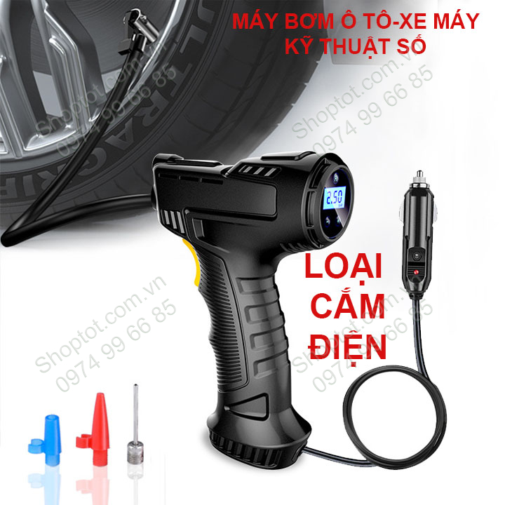 Máy bơm lốp ô tô đa năng thông minh màn hình kỹ thuật số CZK3665, loại cắm điện hoặc dùng pin sạc tùy chọn