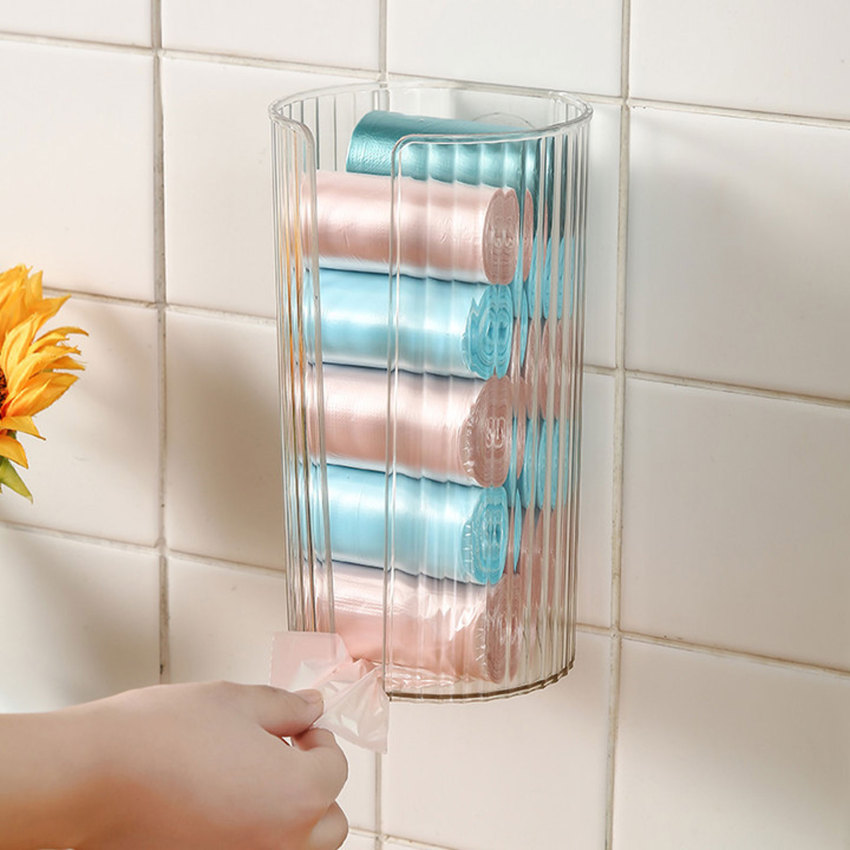 Hộp lưu trữ túi rác treo tường nhà bếp nhựa phòng tắm túi đựng rác tiện lợi container lưu trữ nhà