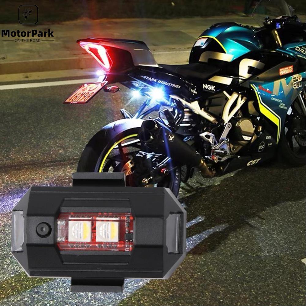 MotorPark Motorcycle Strobe Lights RC Drone LED Flash Position Wireless Light for RC Fix Wing Aircraft Airplane Helicopter Warning Lights