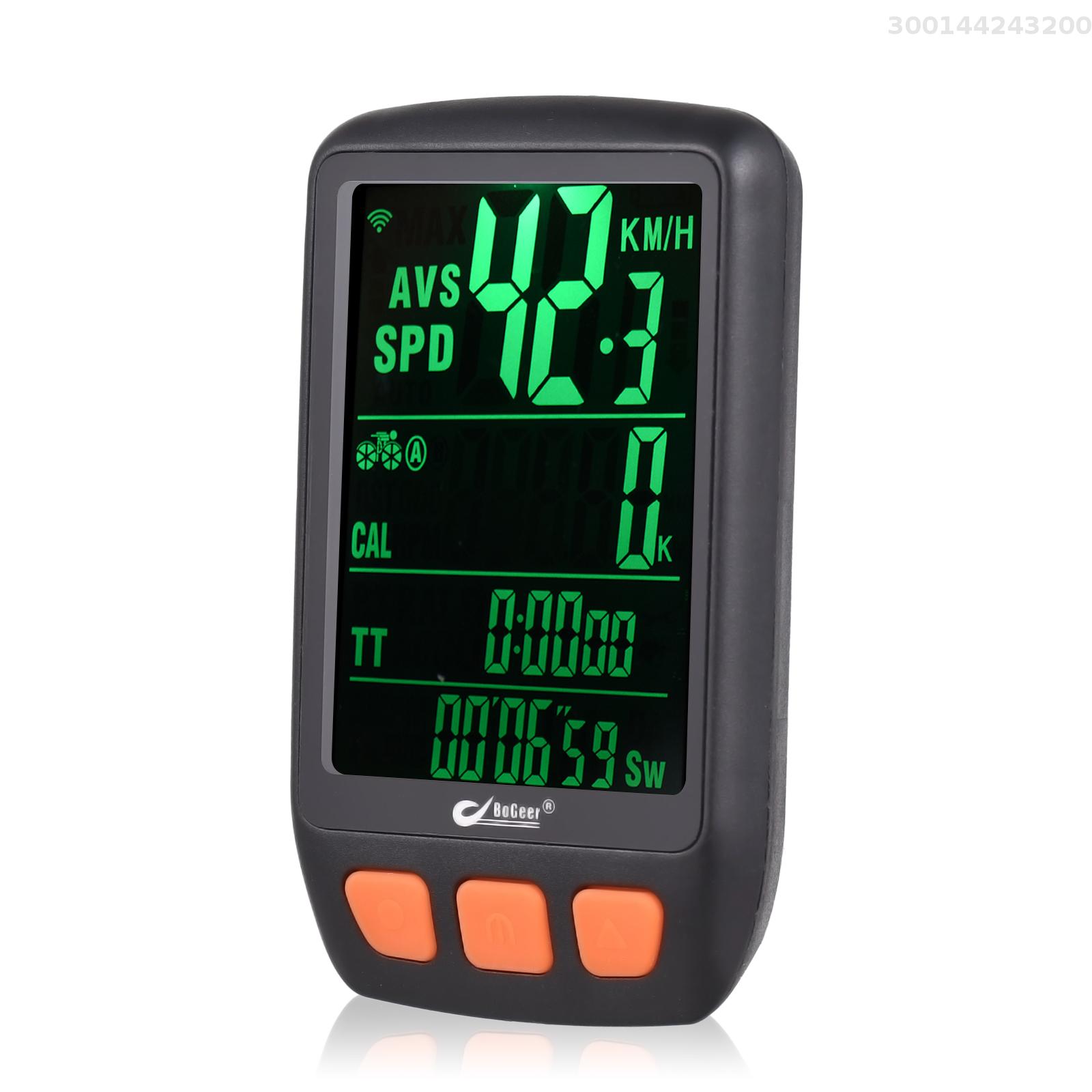 Bogeer Bicycle Cycling Computer Wireless Digital Bike Speedometer Odometer with Rechargeable Battery Backlight Bike Stopwatch