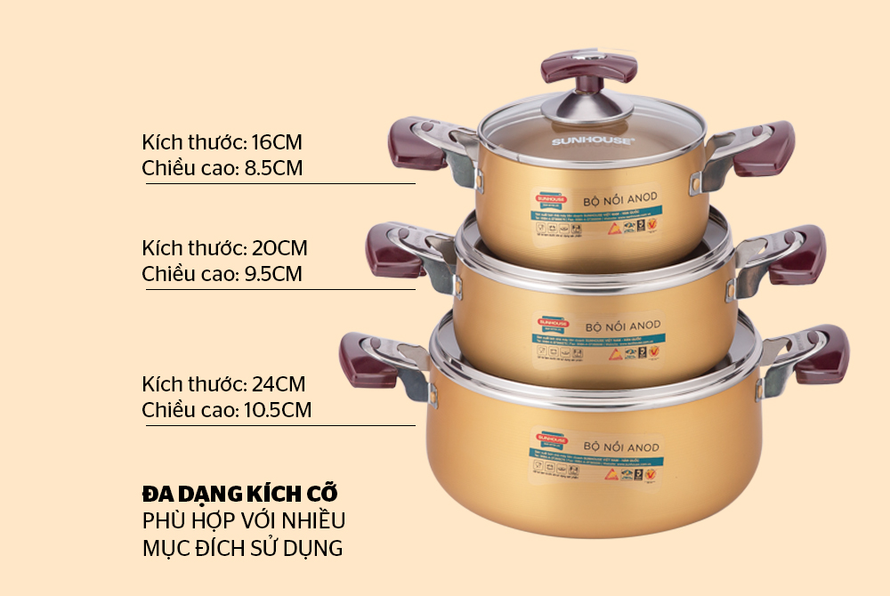 BỘ NỒI ANOD SUNHOUSE SH6634
