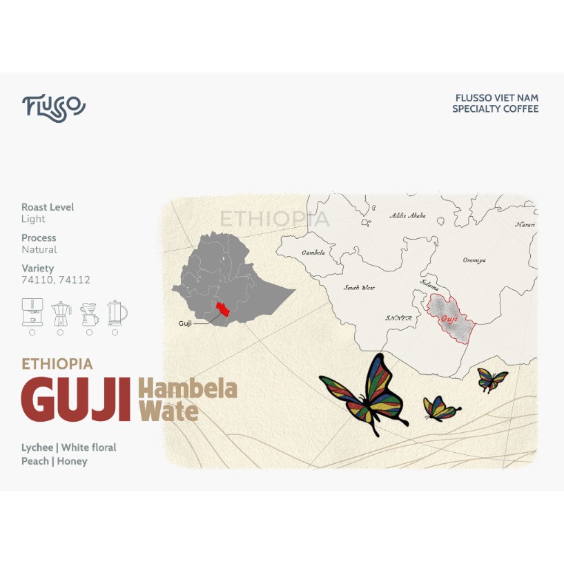 Cà phê Specialty Ethiopia Guji Hambela Wate Washed