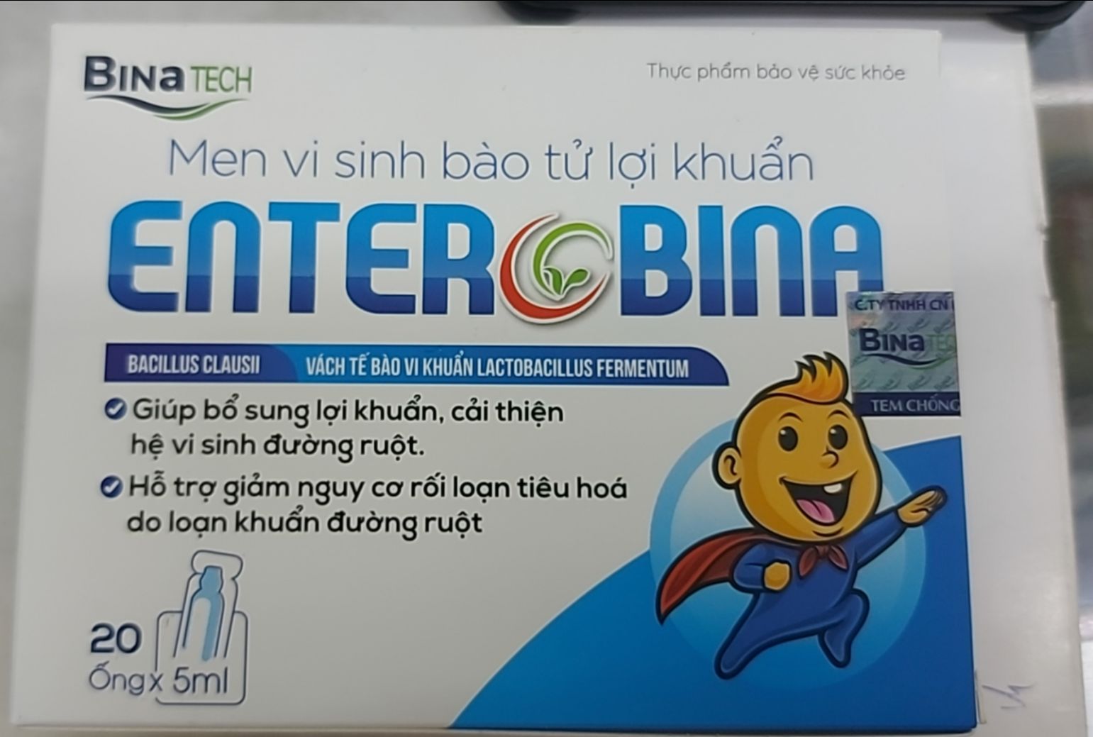 MEN UỐNG ENTEROBINA HỖ TRỢ TIÊU HÓA [Hộp 20 ống x 5ml]