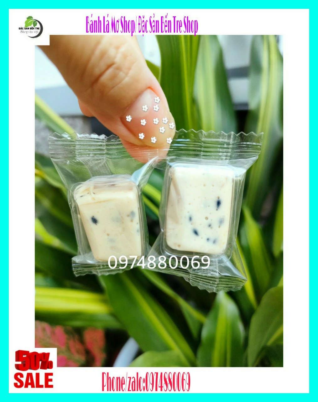 (Freeship) 1kg Kẹo dừa sáp mè đen Bến Tre