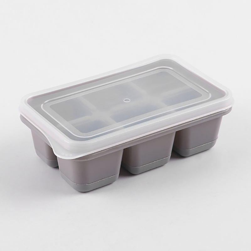 HE🔥 Silicone Ice Cube Mould with DIY Lid 6 Grid Soft Bottom ce Cube Mold Square Fruit Ice Cube Maker Tray Kitchen Bar Tools Acces