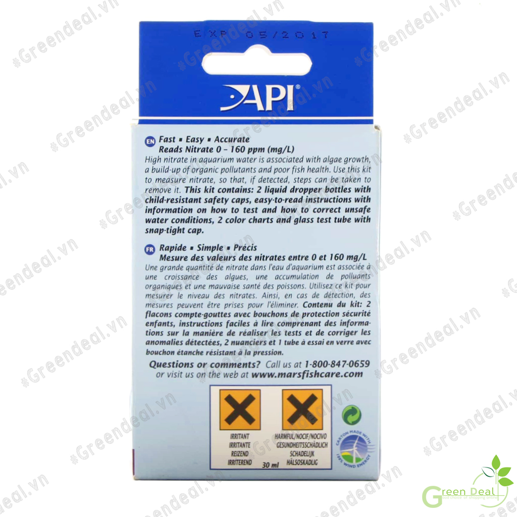 API - Nitrate NO3 Test Kit | Bộ đo Nitrat cho hồ thủy sinh, hồ cá biển
