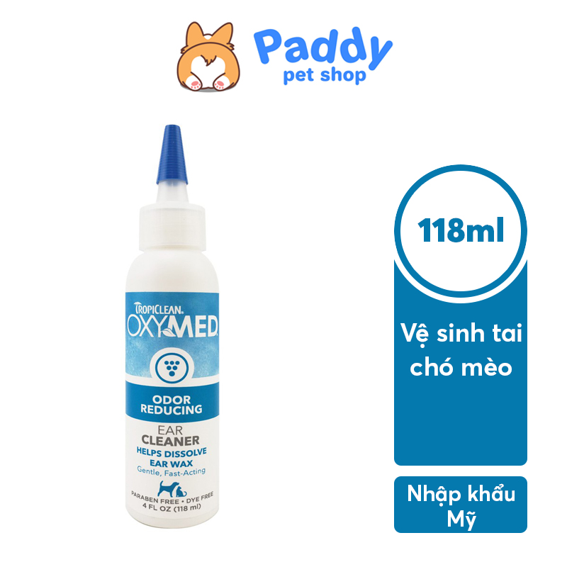 Dung dịch vệ sinh tai chó mèo tropiclean 118ml