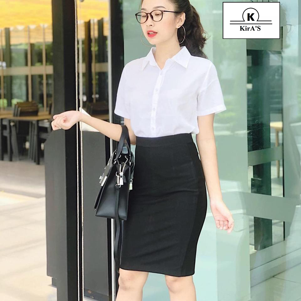 ÁO SƠ MI NỮ NGẮN TAY CÔNG SỞ BASIC TRẺ TRUNG CHẤT LIỆU MỀM MỊN ÍT NHĂN AM99