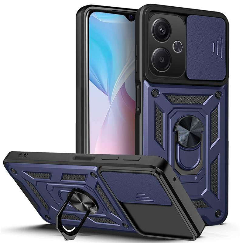 For Xiaomi Poco M6 case Armor Ring Case Cover Car Holder Shockproof Camera Protection For Xiaomi Poco M6 4G Back Cover Phone Cases.