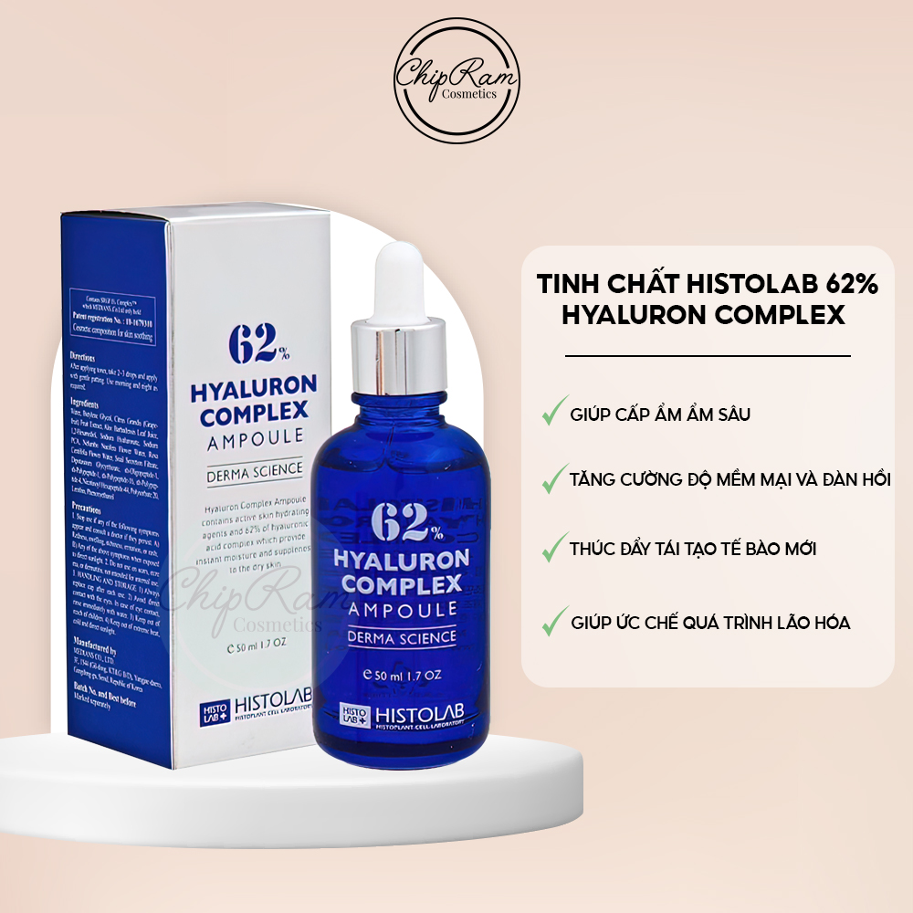 Tinh chất cấp ẩm Histolab 62% Hyaluron Complex Ampoule 50ml phục hồi da thương tổn