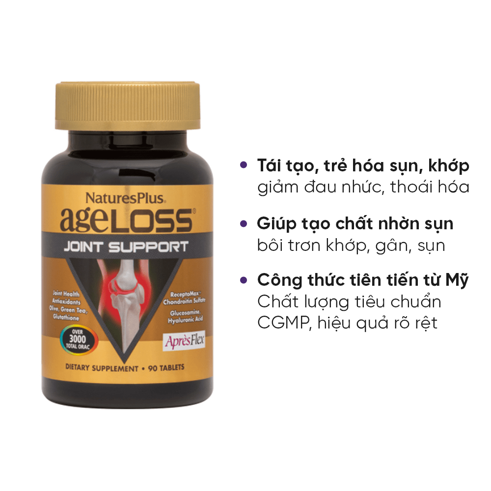 Viên uống Nature's Plus AgeLoss Joint Support: Hỗ trợ tái tạo, trẻ hóa sụn  khớp, giảm đau nhức và chống thoái hóa khớp (90 viên) | Lazada.vn