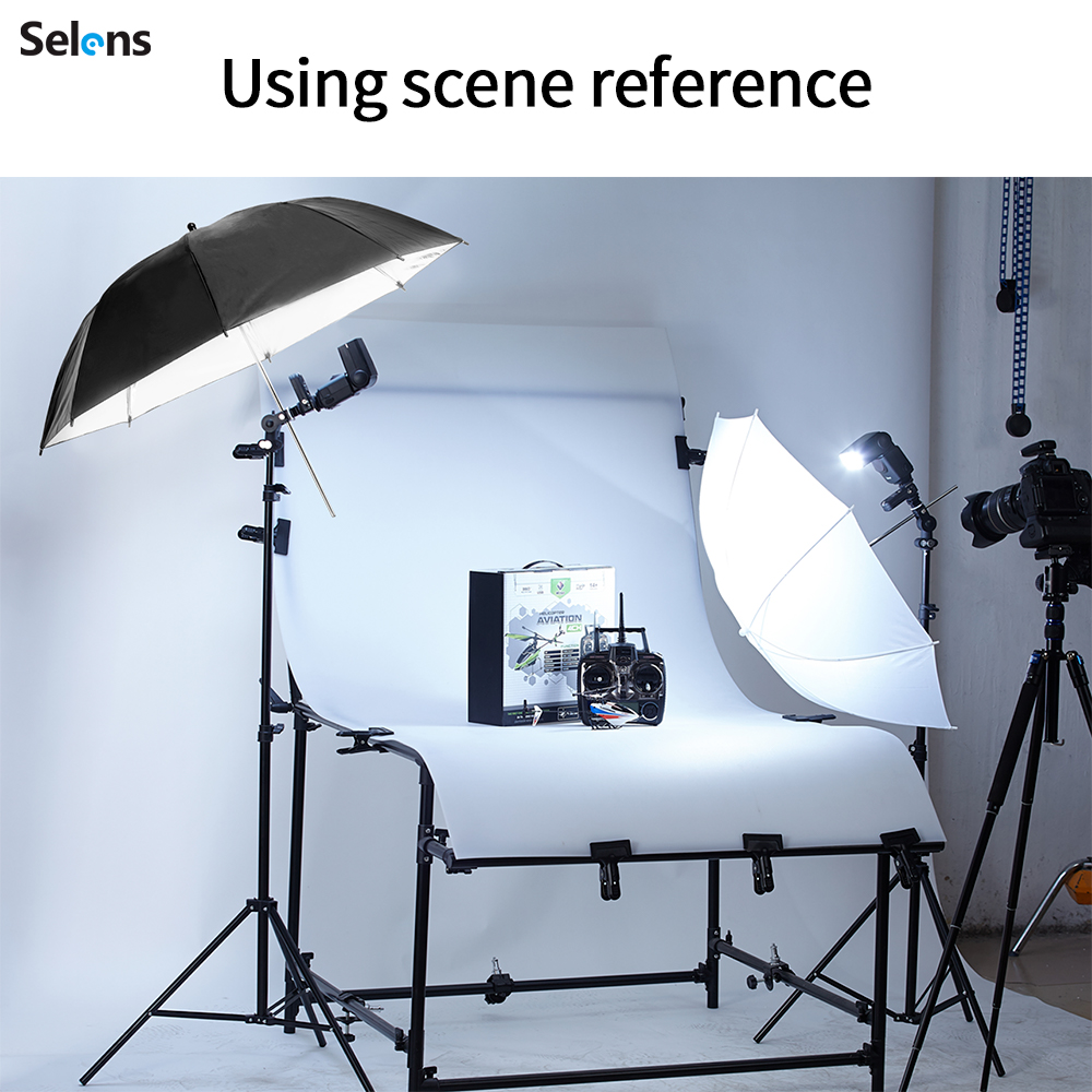 Selens 80in Photography Reflective Umbrella Light Stand Flash Bracket Mount Kit