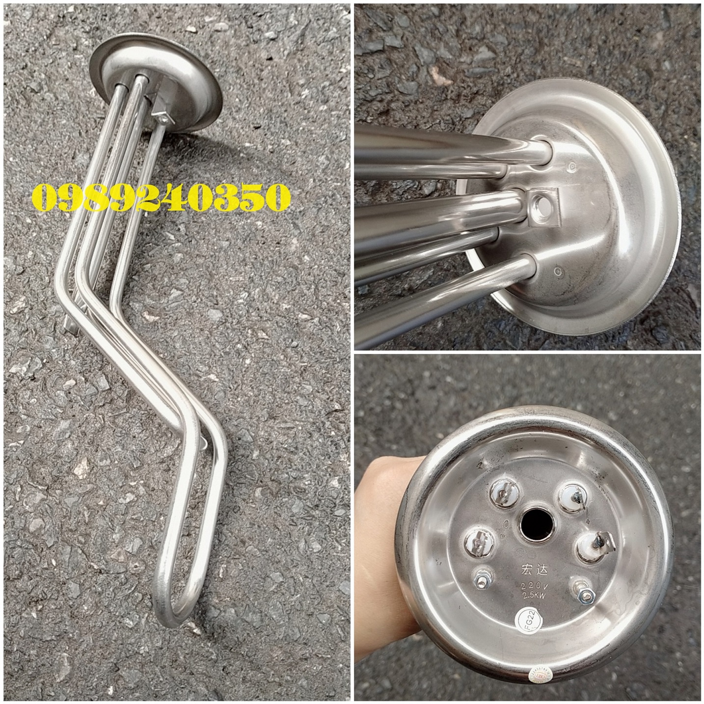 Sợi đốt bình nóng lạnh ROSSI ngang đế 9,3cm thanh đốt, ruột đun loại tốt