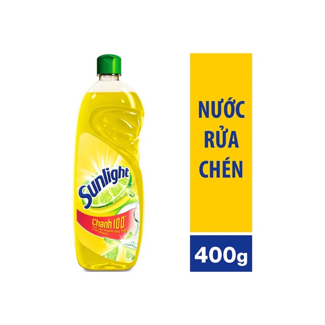 Combo 2 chai nước rửa chén chén sunlight chanh chai 400 ml