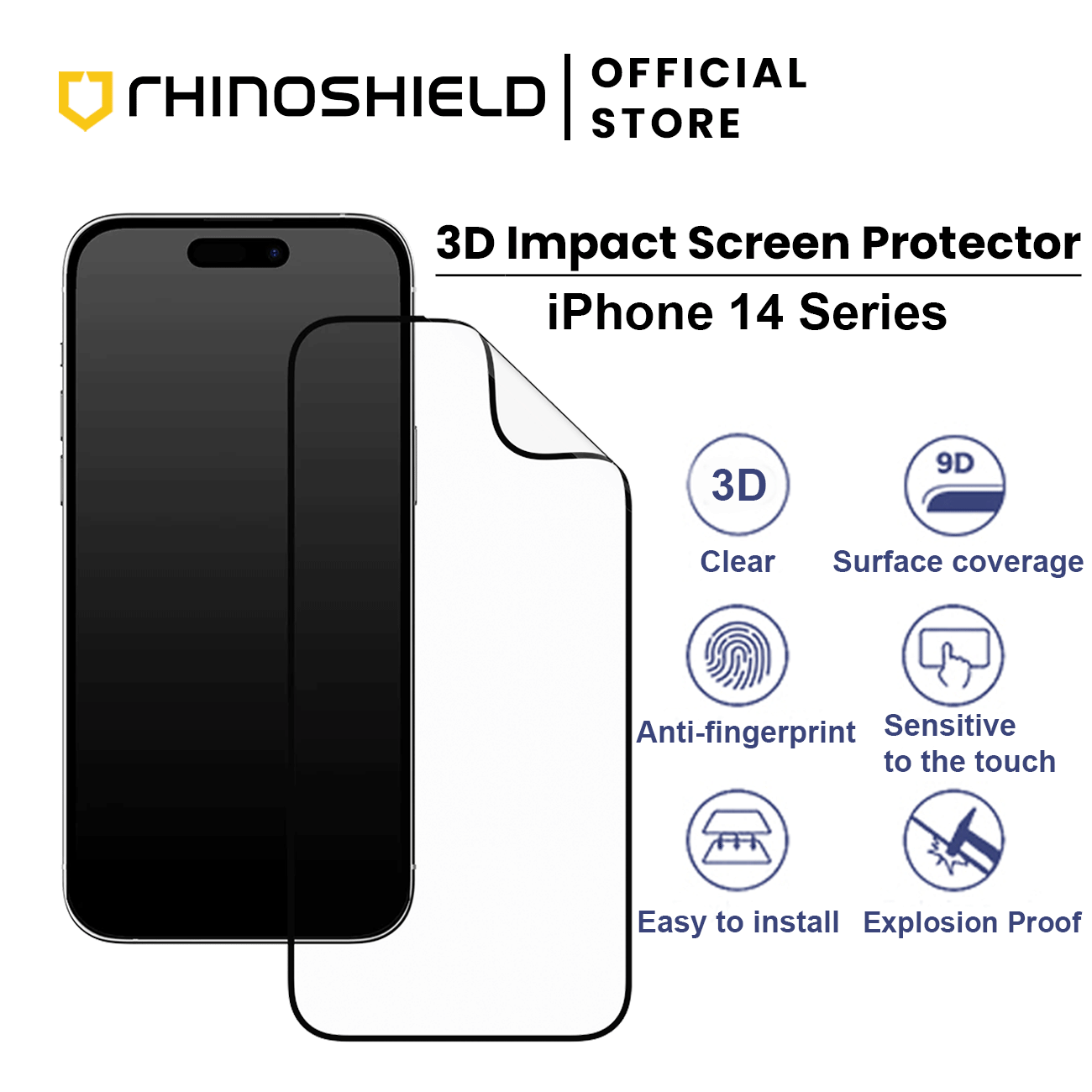 RhinoShield 3D Impact Transparent Screen Protector Compatible with [iPhone  13 mini] | Ultra Impact Protection - 3D Curved Edge for Full Coverage 